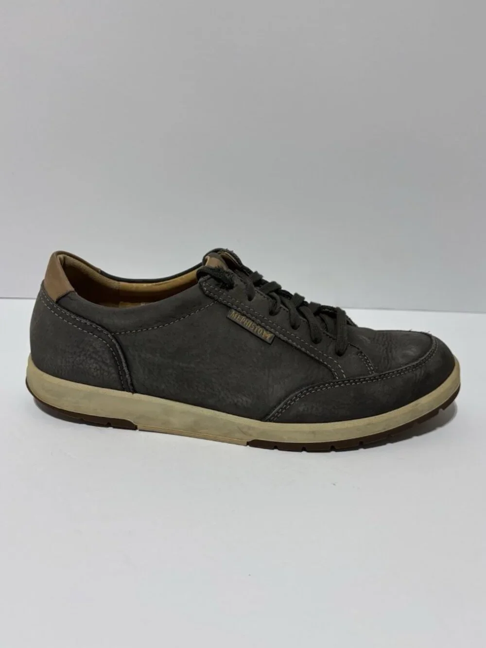 Mephisto Men’s Ludo Gray Leather Sneakers, Size 9.5 M